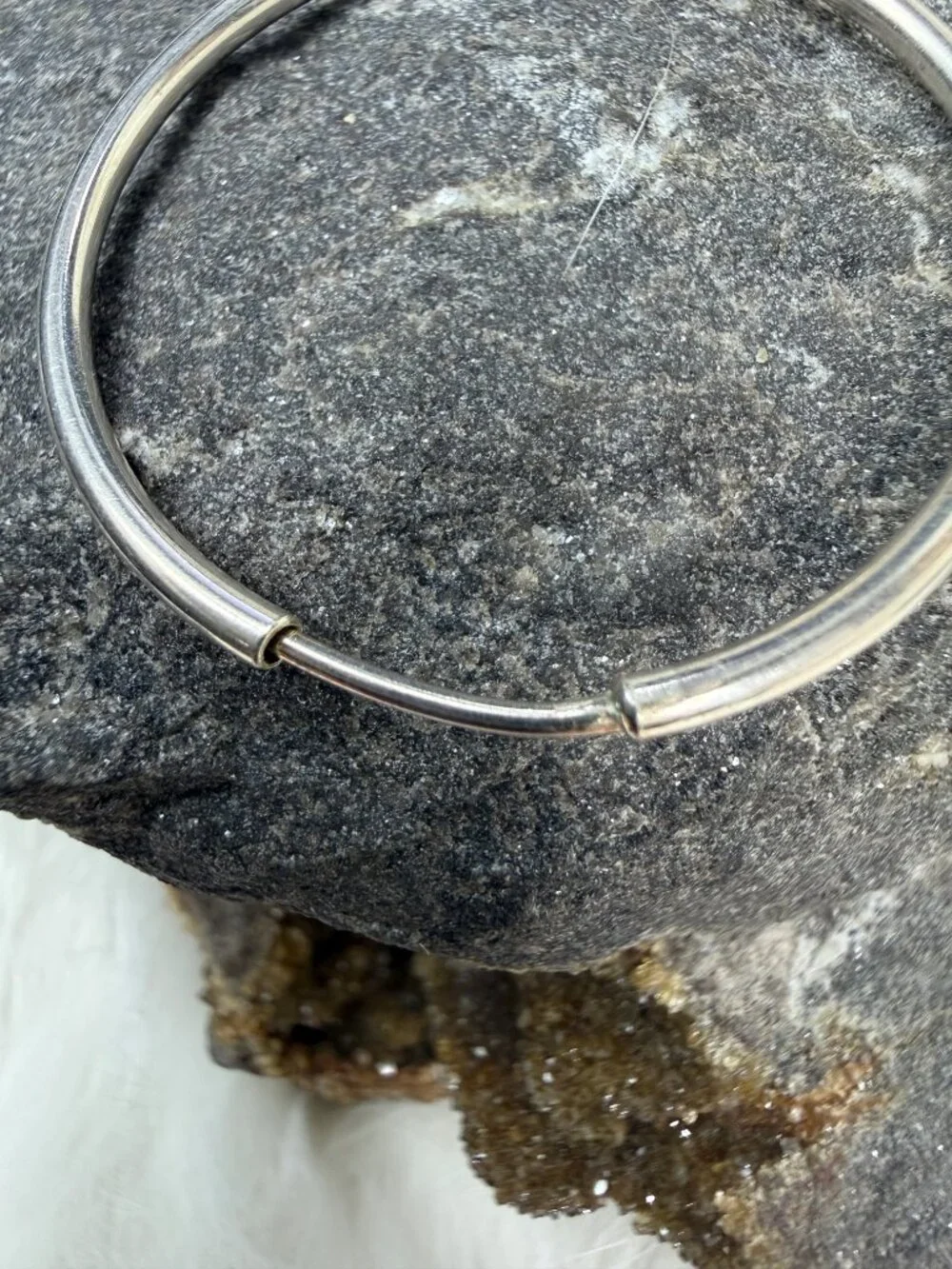 Sterling Silver Hoop Earrings w/ Black Onyx Dangle Bead 1.75